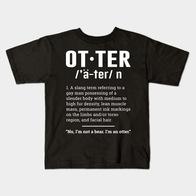 Funny otter text Kids T-Shirt by Imutobi